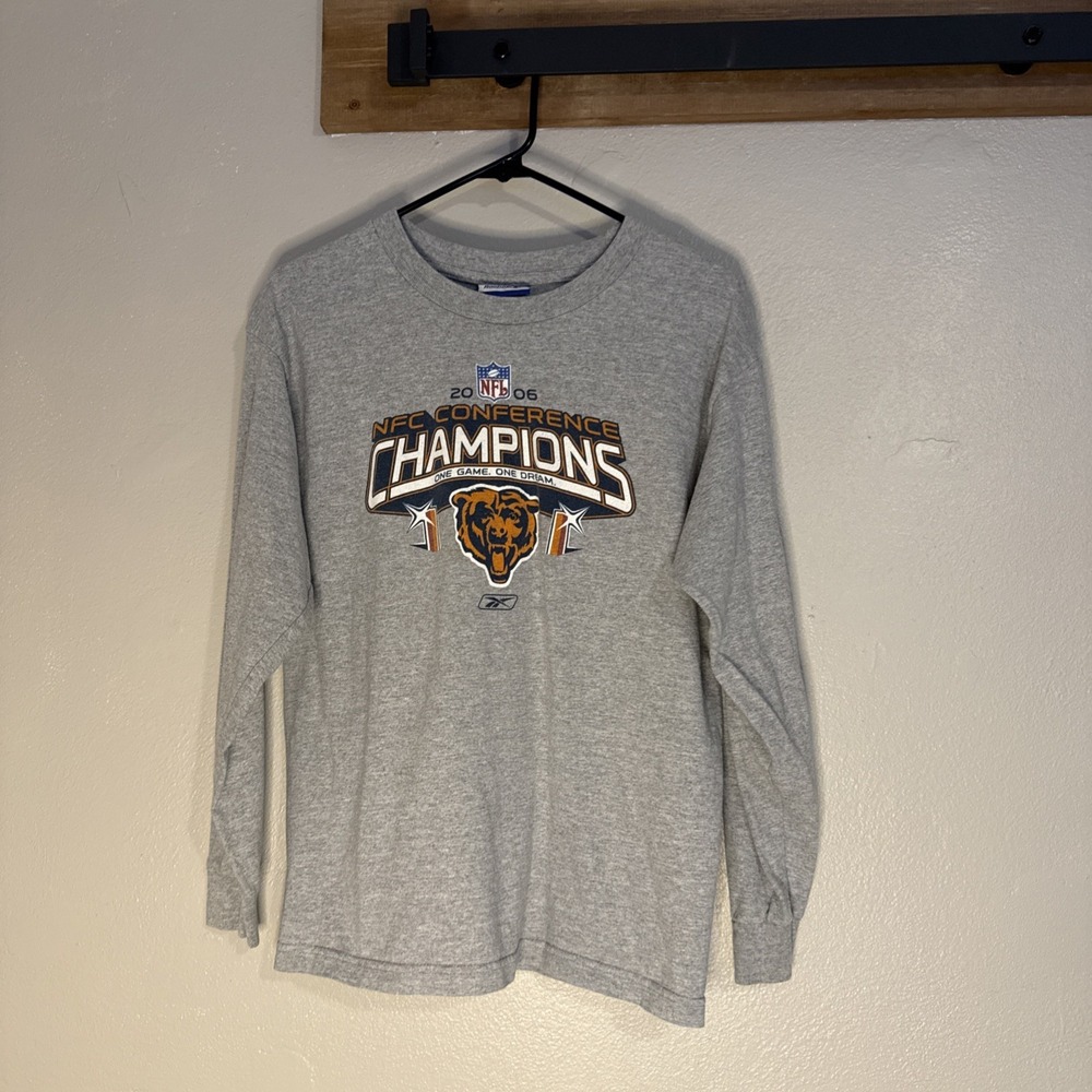 Vintage 2006 NFC Champions Chicago Bears Long Sleeve T Shirt Reebok Youth XL Y2K